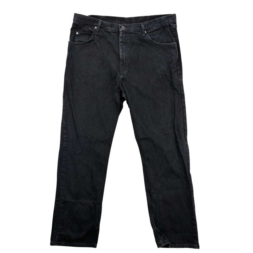 Wrangler Jeans Men’s Black Denim Relaxed Fit Classic Straight Casual Pants 40x32